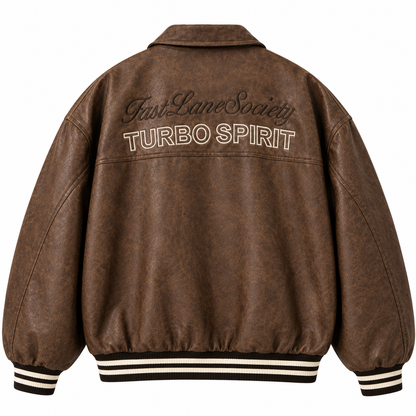 Chaqueta oversize alta gama en cuero sintético