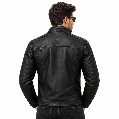 Chaqueta clásica de cuero sintético