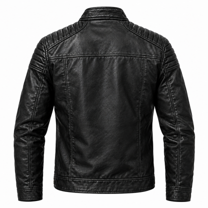 Chaqueta clásica de cuero sintético