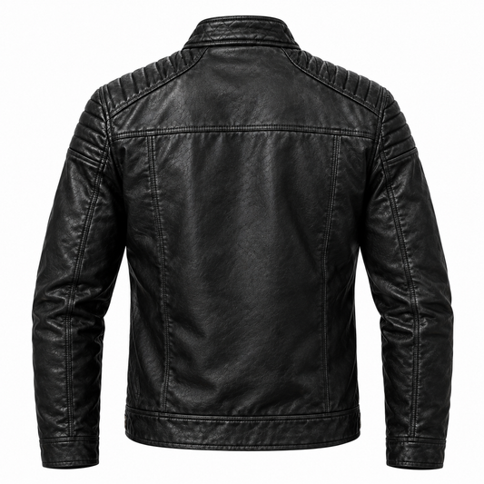 Chaqueta clásica de cuero sintético